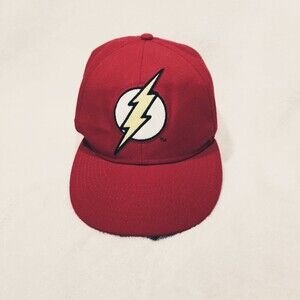 DC Comics Adult S/M Hat The Flash Fitted 8 in Graphics under Bill Red Vtg Comic